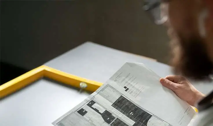 ngeniero revisando documentación de análisis de falla de construcción